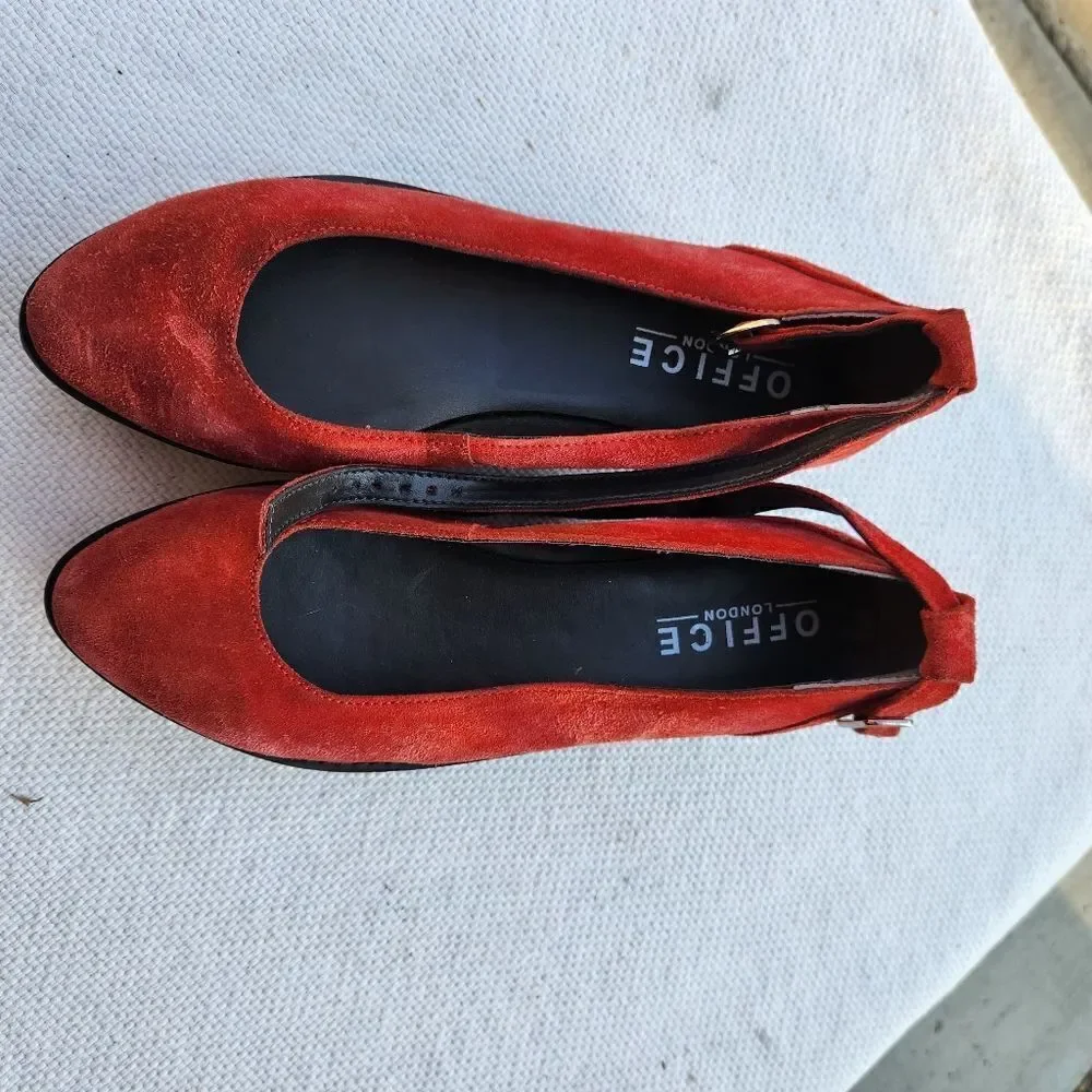 Office london red full platform mary janes